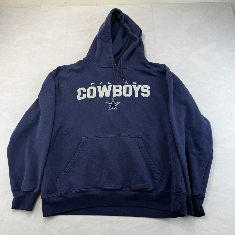 Dallas Cowboys Authentic Apparel Hoodie Pullover Navy Blue Adult Large NFL